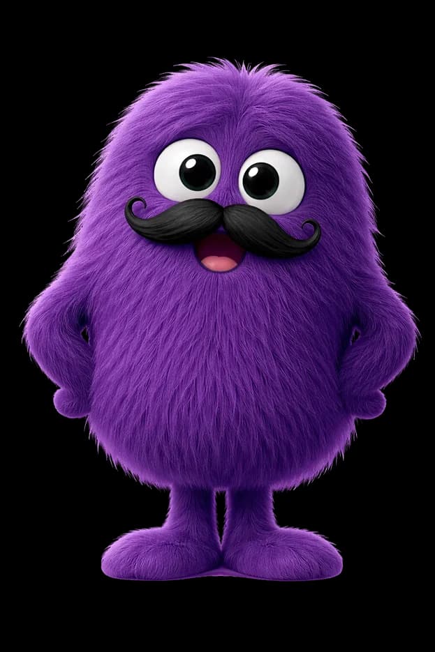 Purple mustache Erny